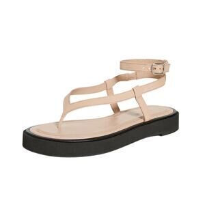 By Far Grained Leather Sand Cece Sandals Size 38 EU / 8 US